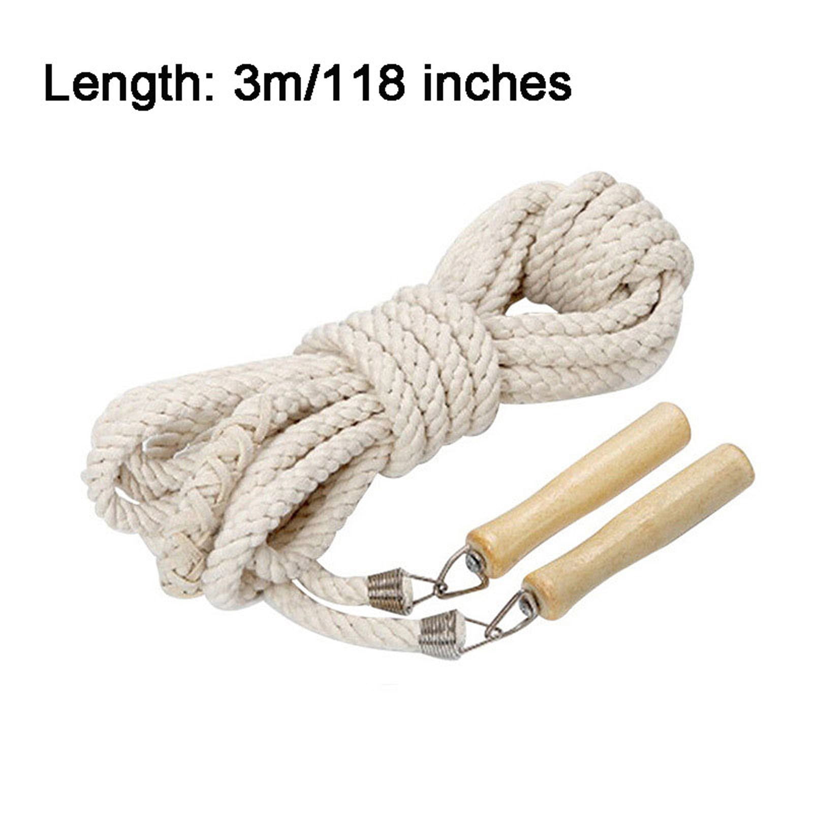 Sylchomon 10FT Multiplayer Cotton and Linen Skipping Rope Game with Thick Wooden Controller, Durable for Group Physical Education Equipment and Activities Outdoor Fun