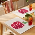 thumbnail image 4 of Red Apples Placemats Set of 12 Watercolor Botanical Modern Abstract Art Place Mats Indoor Wipeable Table Mats Washable Cloth Dining Table Placemats for Kitchen Holiday Party Home Decor 13x19 Inch, 4 of 9