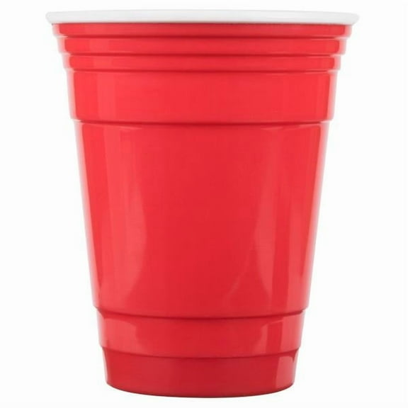 G.E.T. 16 Ounce Red Reusable Beer Pong Party Cup Set (Set of 12)