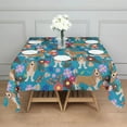 thumbnail image 3 of Basset Hound Dog and Flower-1 Square Tablecloth,Waterproof Square Table Cover,Wipeable Spillproof Washable Table Cover for Home Kitchen Party Decor 52"x52"(132x132cm), 3 of 6