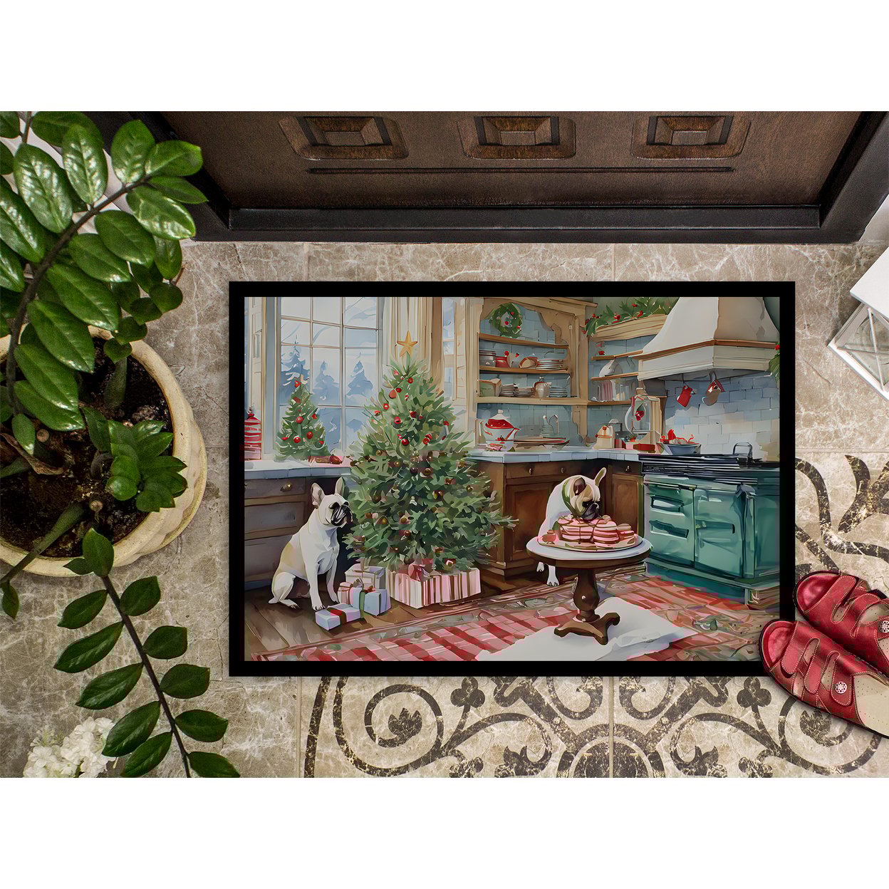 thumbnail image 4 of Carolines Treasures DAC3793MAT 18 x 27 in.  French Bulldog Christmas Cookies Doormat, 4 of 6