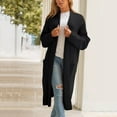thumbnail image 4 of idosla Women's Long Cardigan Sweater 2025 Fall Fashion Casual Oversized Knit Open Front Coatigan Jacket Coat Outfits (Black, XXL), 4 of 8