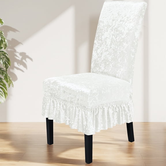 IMossad Thickened Stretch Velvet Chair Cover with Skirt, Universal Slipcover for High-Back Chairs, Durable Polyester, Home and Hotel Decoration, Stylish and Protective
