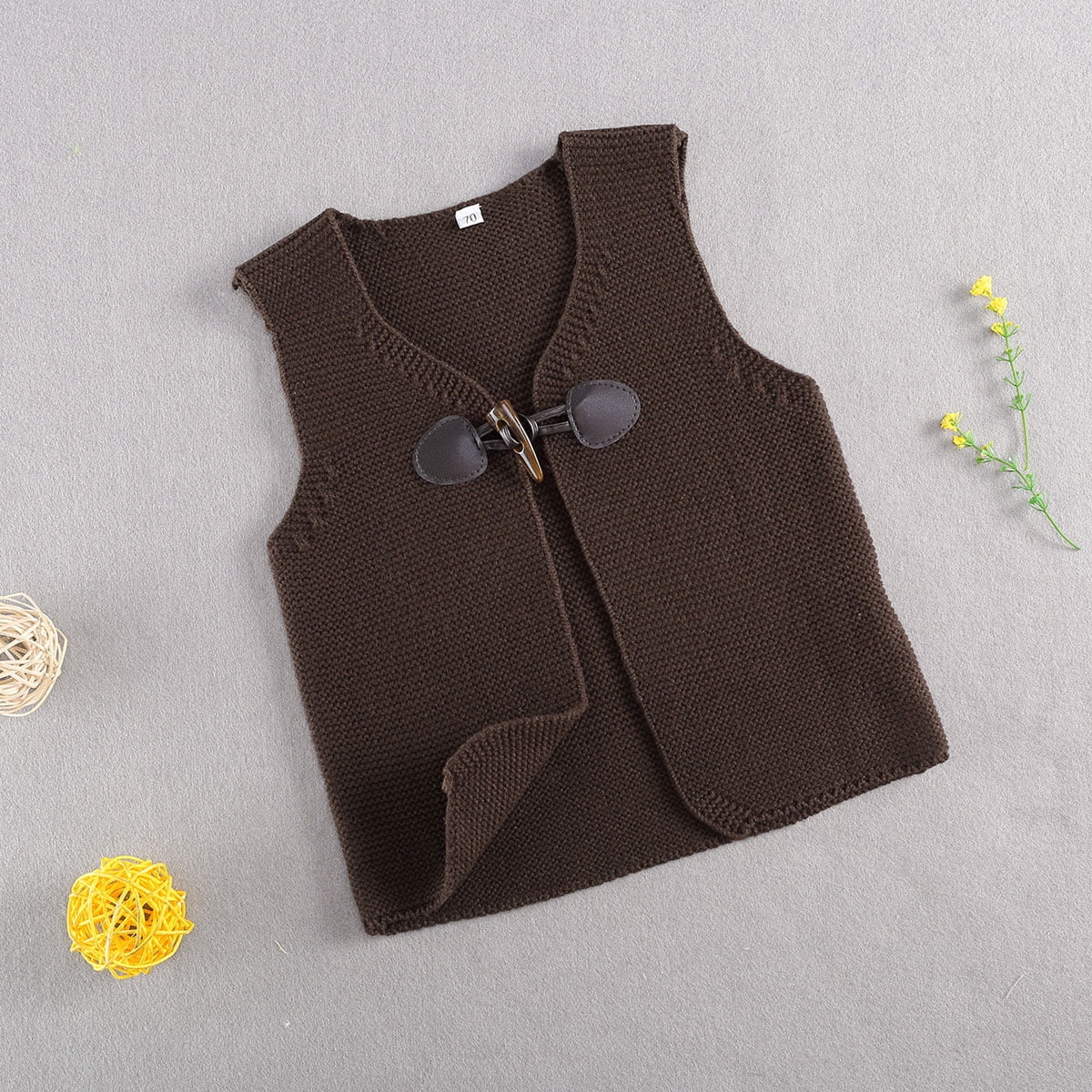Binpure Children S Knitting Sweater Waistcoat Sleeveless Sweater With Horn Buckle For Autumn And Winter Walmart Com Walmart Com