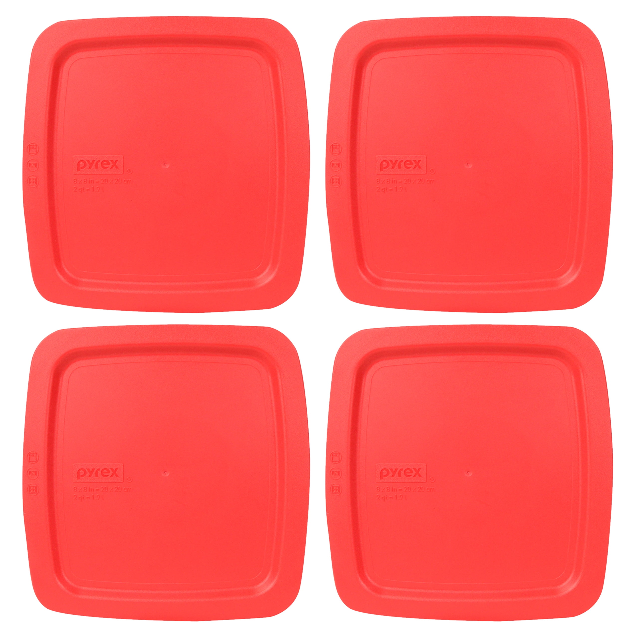 Pyrex Replacement Lid C222PC 2Qt Red Plastic Cover 4Pack for Pyrex