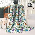 thumbnail image 4 of Colorful Dinosaurs Cactus Plants Pattern Blanket,Comfortable Soft Lamb Wool Throw Blanket,All Season,Warm Lightweight Blankets for Sofa Bed Couch Living Room Chair,50"x60", 4 of 4