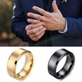thumbnail image 4 of Anillo de hombre estilo Simple boda compromiso joyería ornamento Color sólido hombre dedos anillos moda decoración accesorio Festival regalo Ropa, zapatos y accesorios Miscelánea Negro Nº 8 Minnieouse AP014419-02, 4 of 6