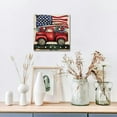 thumbnail image 6 of Chilfamy Red Truck Stars Flag Canvas Print Wall Art Home Decor 16x16in, 6 of 6