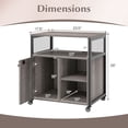 thumbnail image 3 of Costway File Cabinet on Wheels with Charging Station & Cable Management Hole Shelves Grey, 3 of 10