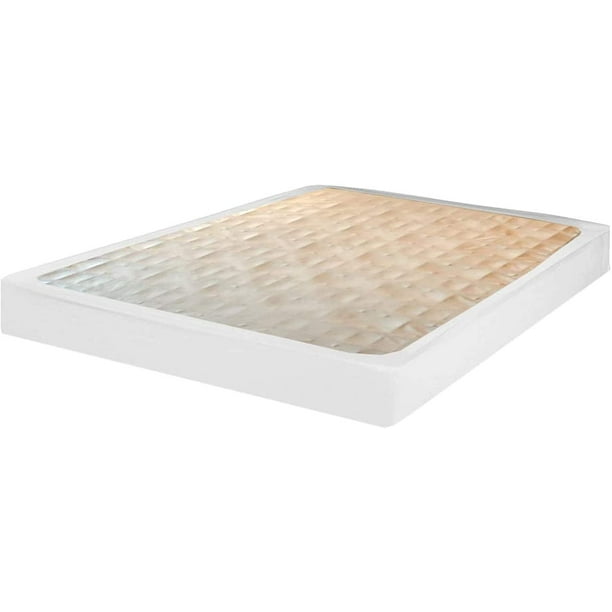 Box Spring Cover Thick Opaque Sleek Alternative For Bed Skirts Wrap Around Elastic Queen White Com Box Spring Cover Thick Opaque Sleek, Wrap Around Bed Frame Cover