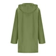 thumbnail image 6 of Htigea Women's Hooded Jacket Long Waterproof Windproof Coats Lightweight Button Down Everyday Jackets with Pockets Army Green M, 6 of 8