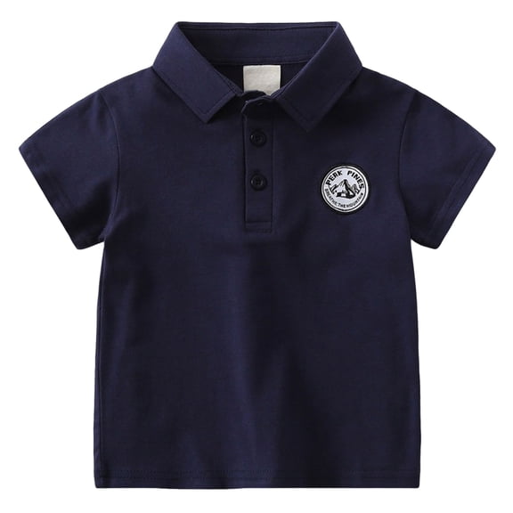 Staki Boys Short Sleeve Polo Shirt Boys Polo Shirt Uniform School Polo Shirts for Boys Kids Short Sleeve Polo 3-7Y(Navy,6-7 Years)