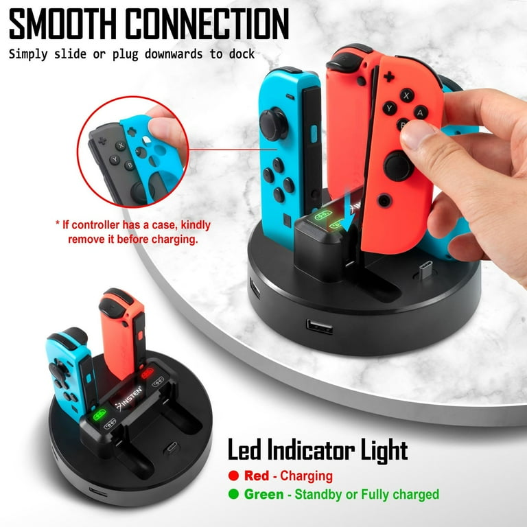 Insten Charging Dock Station For Nintendo Switch and OLED Model Console and  Joycon Controller, with LED Indicator, Extra Two USB 2.0 Ports & USB-C