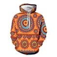 thumbnail image 4 of Valora Men Sweatshirt Men's Hoodies Sweatshirts Warm Pullover with Long Sleeve African Wind Print Design for Everyday Comfort Orange S, 4 of 4
