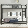 thumbnail image 4 of Twin XL over Twin XL Metal Bunk Bed with Twin Trundle, Heavy Duty Frame, Black, 4 of 8
