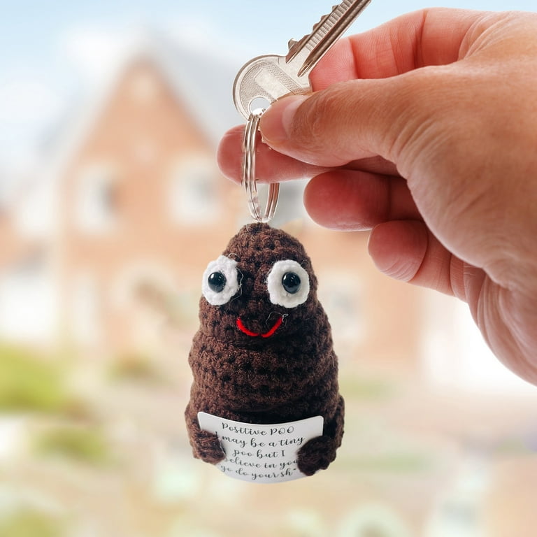 Trayknick Knitting Inspired Toy Handmade Positive Poop Crochet Keyring  Pendant Cute Cartoon-inspired Knitting Toy for Home Room Decor Funny  Christmas Gift 