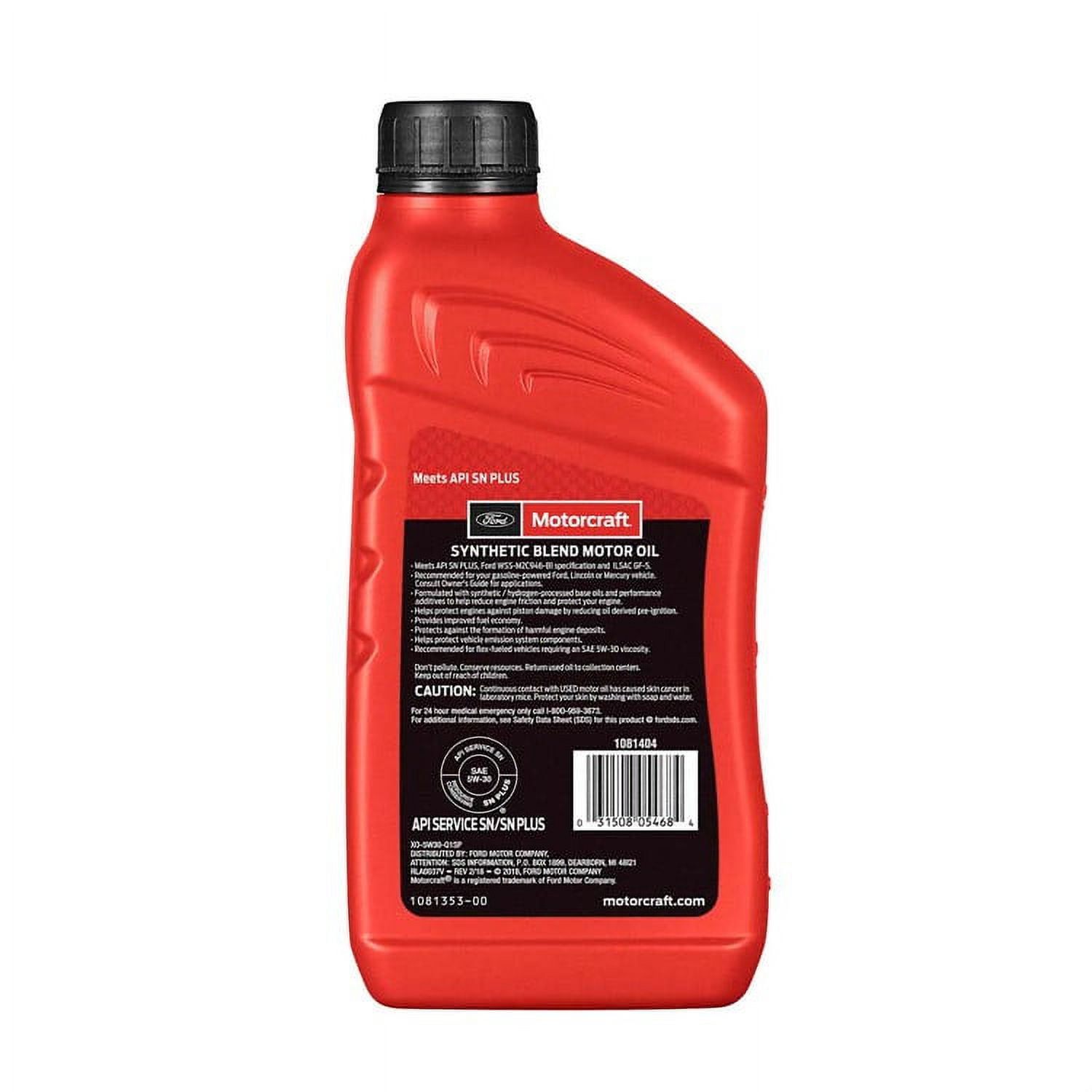 (3 pack) Motorcraft 5W30 Motor Oil, 1 qt