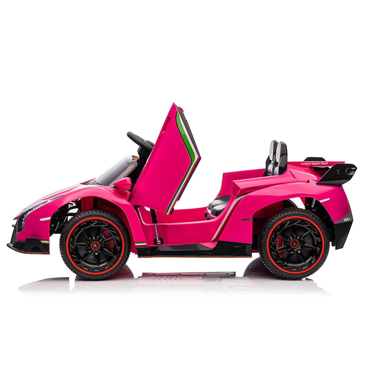 CIPACHO 12V Powered Ride Ons for Kids Licensed Lamborghini Poison Small Dual Drive Sports Car with 2.4G Remote Control, Pink