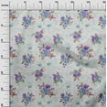 thumbnail image 2 of oneOone Georgette Viscose Grayish Blue Fabric Leaves & Watercolor Flower Floral Diy Clothing Quilting Fabric Print Fabric By Yard 42 Inch Wide, 2 of 4