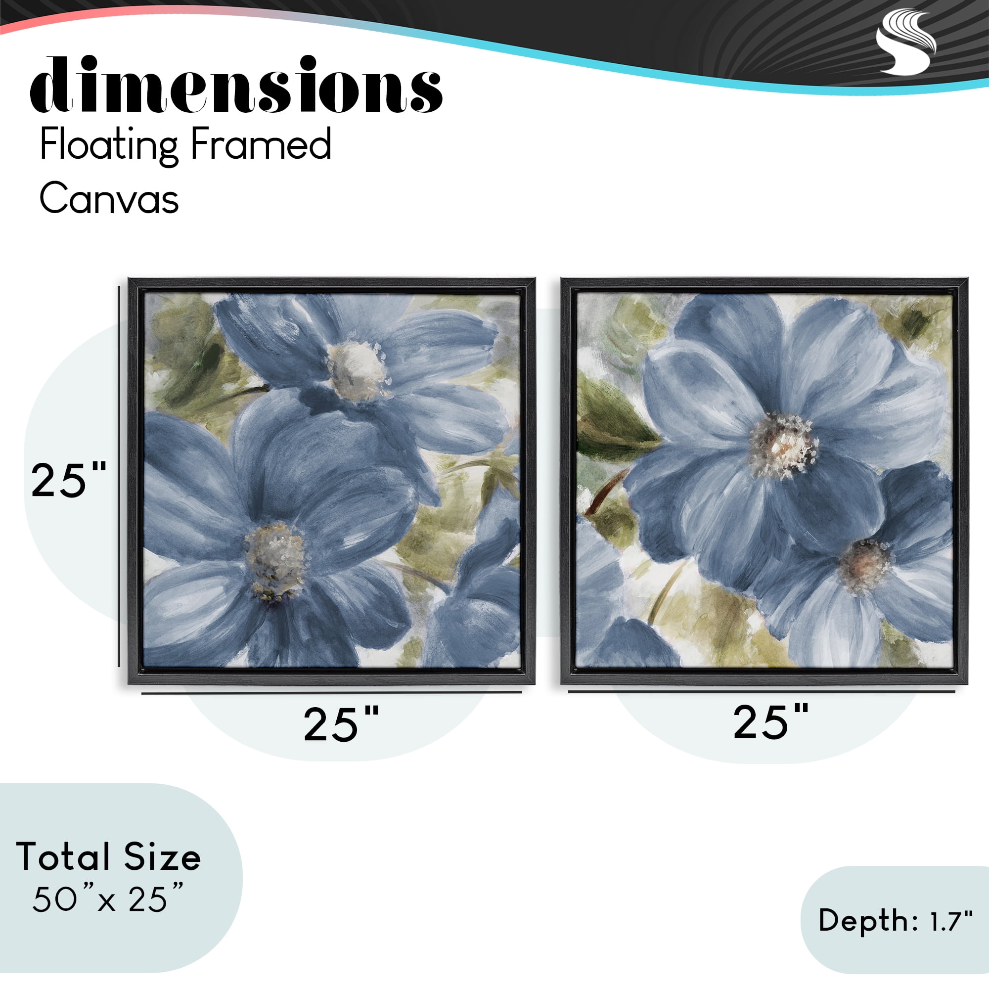 Stupell Industries Floral Walk in Beauty 2 Piece Black Framed Floater Canvas Set, design by Lanie Loreth