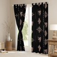 thumbnail image 3 of Feelyou Skeleton Blackout Curtains Set of 2 (52x84 Each), Damask Aztec Window Curtains, 3 of 6
