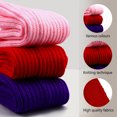 thumbnail image 3 of 3 Pairs Solid Colored Leg Warmers, Knitted Legwarmers Socks, Cute Ankle Warmers for Women girls 80s Accessories Winter Skating Outfit Ballet Dance Party (Red, pink, purple), 3 of 7