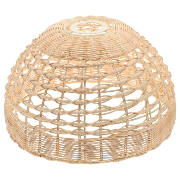 MEIBUTYUP Yellow Rattan Woven Lampshade Cover for Bedroom, Study, Dining Room - Decorative Home Lighting Accessory