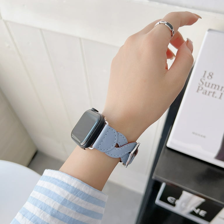 Leather Double Wrap band Compatible with Apple Watch Band 38mm