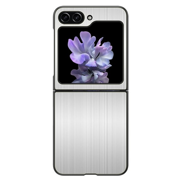 Allytech Galaxy Z Flip 6 5G Case, Samsung Z Fold 6 Cover, Heavy Duty Shockproof Metal Back Cover Anti-Scratch Protective Case Cover for Samsung Galaxy Z Flip 6 5G - Silver