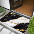 thumbnail image 5 of 2x3 Door Mat Rug, Black Marble Non-Skid Rubber Backing Large Rectangle Rugs - Living Room Bedroom Home Office, Luxury Gold White Abstract Cracks Artwork Indoor Floor Mat Carpets Washable Rug, 5 of 9