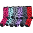 thumbnail image 2 of ToBeInStyle Women's Pack of 6 Fashion Printed Crew Sock - Cheetah, 2 of 8