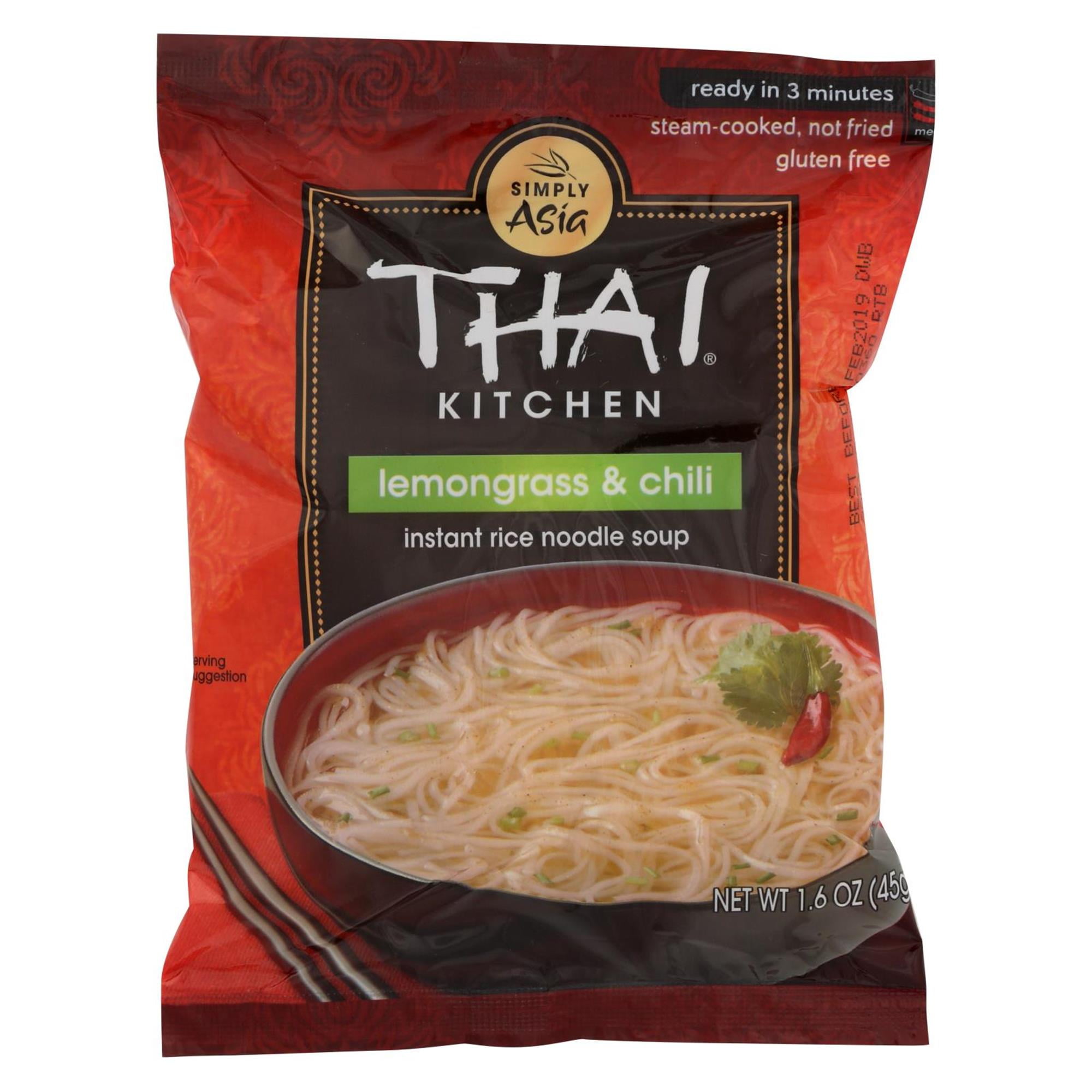 Thai Kitchen Instant Rice Noodle Soup Lemongrass & Chili, 1.6 Oz Bags