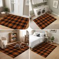 thumbnail image 5 of Area Rugs 3'x5', Burnt Orange Plaid Carpet Runner Indoor Outdoor Rugs Home Decor Aesthetic, Farmhouse Retro Black Checkered Non Slip Mats Washable Accent Rug for Living Room Bedroom, 5 of 8