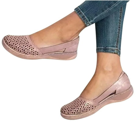 

FRSASU Women Boots Sandals Woman Summer Sandals Flat Solid Color Loophole Shoes