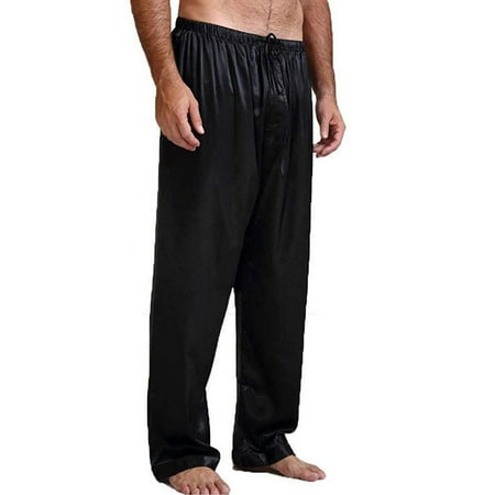 

lioraitiin Mens Silk Satin Pajamas Pyjamas Pants Sleep Bottoms Nightwear Sleepwear Trousers