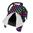 thumbnail image 2 of Naloa Rainbow Hearts Baby Car Seat Cover, Breathable Baby Carrier Cover, Multiuse Baby Carrier Cover & Nursing Breastfeeding Cover, 2 of 5