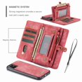 thumbnail image 4 of Dteck Detachable Slim Cover 2 in 1 Premium Leather Folio Magnetic Wallet Credit Card Slot Shock Protection Removable Carrying Cover, For iPhone 11 6.1", red, 4 of 10