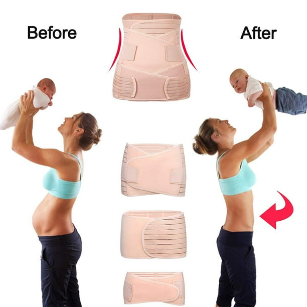 Enveloppement du ventre post-partum 3 en 1 Ceintures de soutien post-partum  Récupération de césarienne Taille du ventre Enveloppement du bassin  Entraîneur postnatal 
