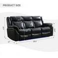 2Piece Power Recliner Set, Black Faux Leather 3Seat Sofa & Loveseat