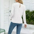 thumbnail image 4 of XFLWAM Womens Lace Dressy Tops Long Sleeve V Neck Shirts Crochet LAce Sexy Casual Fall Blouses White S, 4 of 6