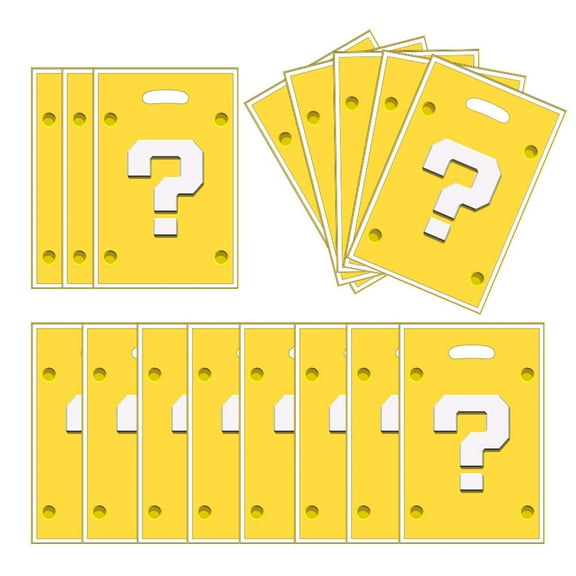 Candy Gift Bags 50pcs Yellow Question Mark Candy Bags for Birthday/Game/Theme Party Decoration(9.84×6.5in)