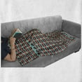 thumbnail image 6 of Geometric Soft Flannel Fleece Throw Blanket, Zigzag Lines with Triangles and Hexagons Abstract Shapes Pattern, Cozy Plush for Indoor and Outdoor Use, 50" x 70", Dark Coral Sea Green, by Ambesonne, 6 of 6