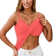 thumbnail image 2 of Hsovts Women Criss Cross V Neck Camisole Tank Top with Built Bra Soft Sleeveless Summer Tops Multiple Colors Casual Daily Shirts Red 5xL, 2 of 6