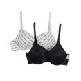 thumbnail image 1 of Bra push-up Aeropostale, paquete de 2, negro con estampado, talla 38C, mujer, 1 of 4