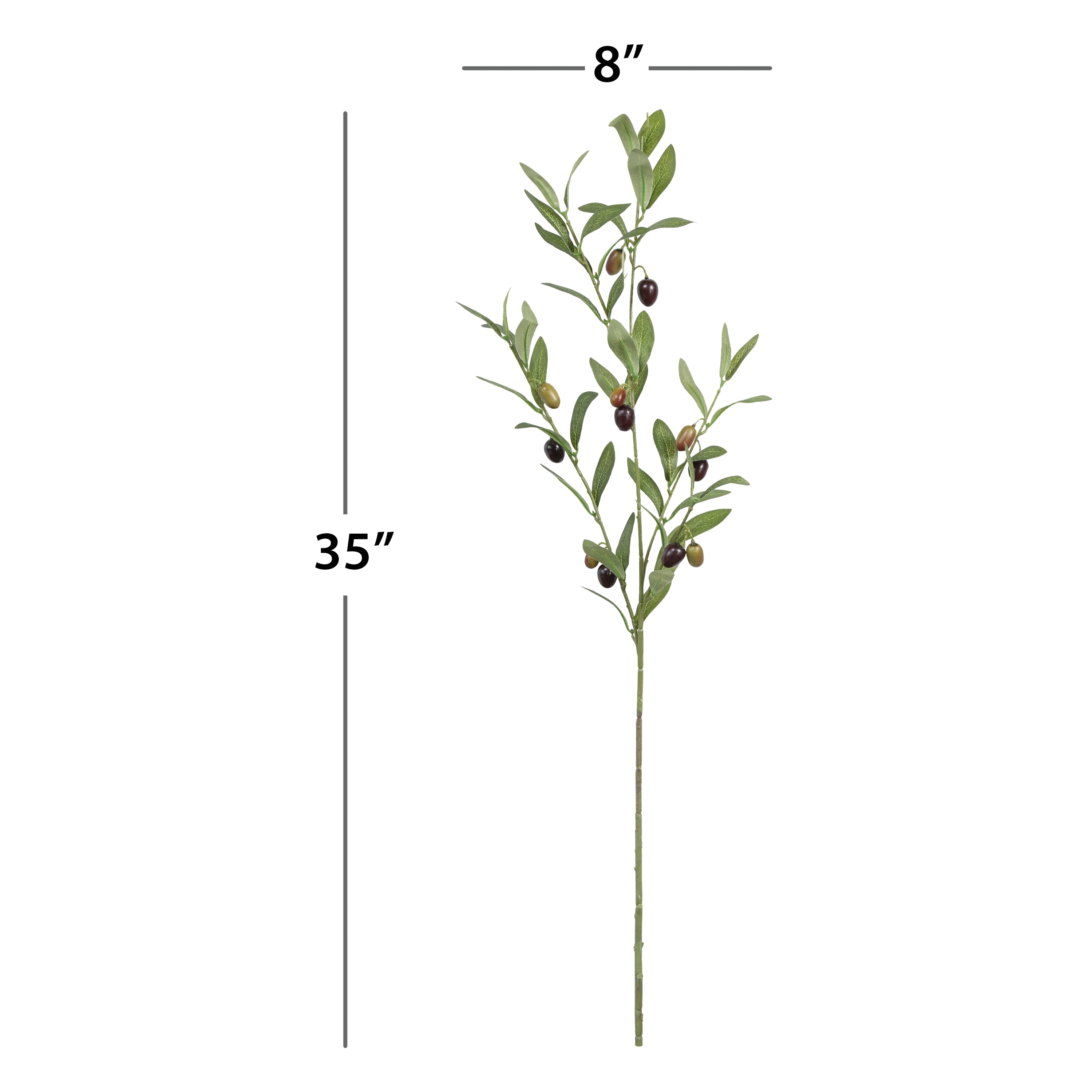 37-inch Artificial Silk Green Olive Long Stem, for Indoor Use, by Mainstays
