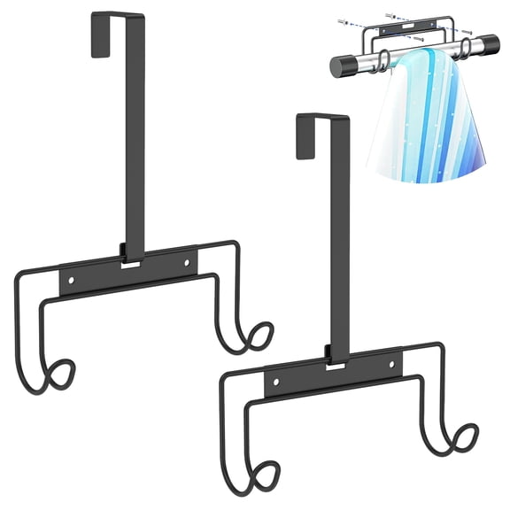 Tzdxfgl 2 in 1 Over-the-Door Wall Mounting Ironing Board Holder, Black， Set of 2