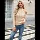 thumbnail image 4 of Suéteres de Cuello Alto con Hombros Descubiertos para Mujer, Jerseys de Punto Suave de Larga para Otoño, Jersey Sexy. Albaricoque S, 4 of 10