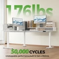 thumbnail image 4 of 62.9" L Shaped Standing Desk with Drawers & Monitor Shelf, Electric Height Adjustable Corner Desk, Ergonomic Home Office Computer Desk with Hooks & Cable Management,White, 4 of 9