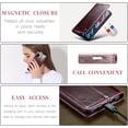 thumbnail image 3 of Leather Case for Samsung Galaxy A13 Card Slot Folio Flip Wallet Case for Samsung Galaxy A13 Premium PU Magnetic Kickstand Cover Soft TPU Inner Case Red, 3 of 7