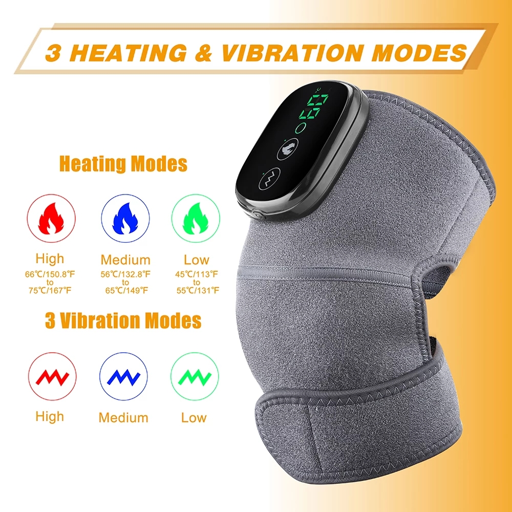 Electric Heating Therapy Knee Massager Shoulder Physiotherapy Leg Arthritis Elbow Joint Pain Relief Warm Knee Pad Brace Massage